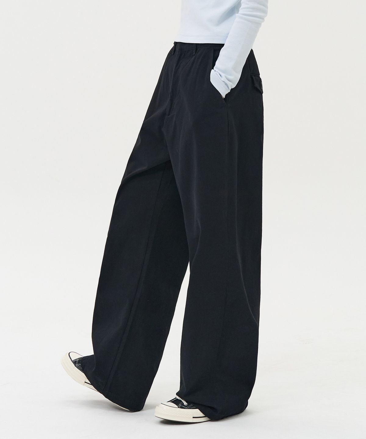 토피 우먼(TOFFEE WOMEN) W 클래식 코튼 팬츠 (BLACK)