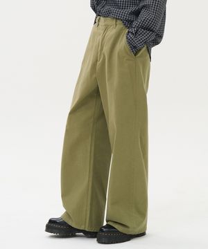 W 클래식 코튼 팬츠 (LIGHT KHAKI)