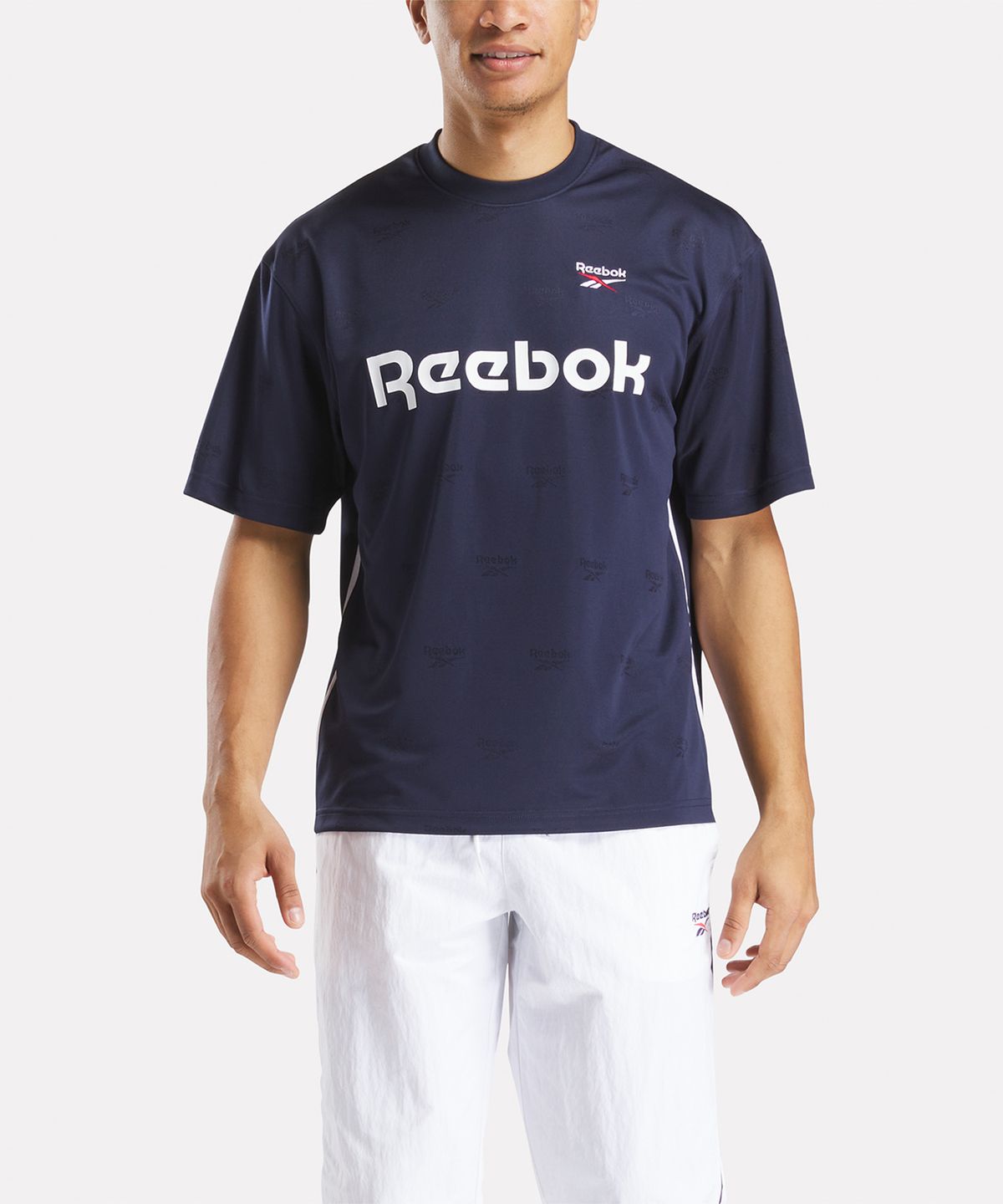 리복(REEBOK) 크로스 체크 티셔츠 - 네이비 / 100224001