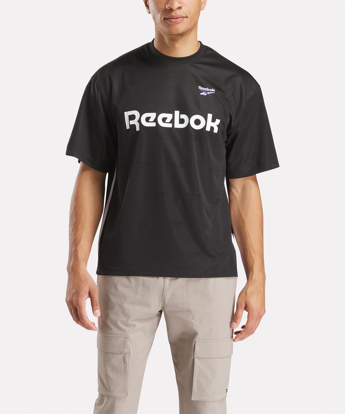 리복(REEBOK) 크로스 체크 티셔츠 - 블랙 / 100224003