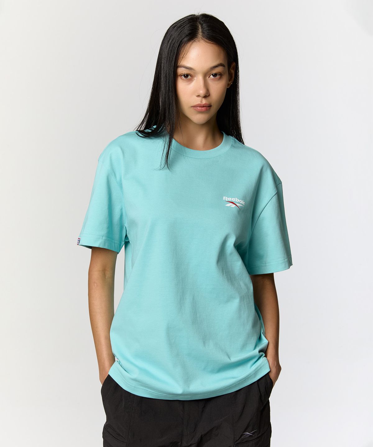 리복(REEBOK) 빅벡터 슬로건 티셔츠 - 민트