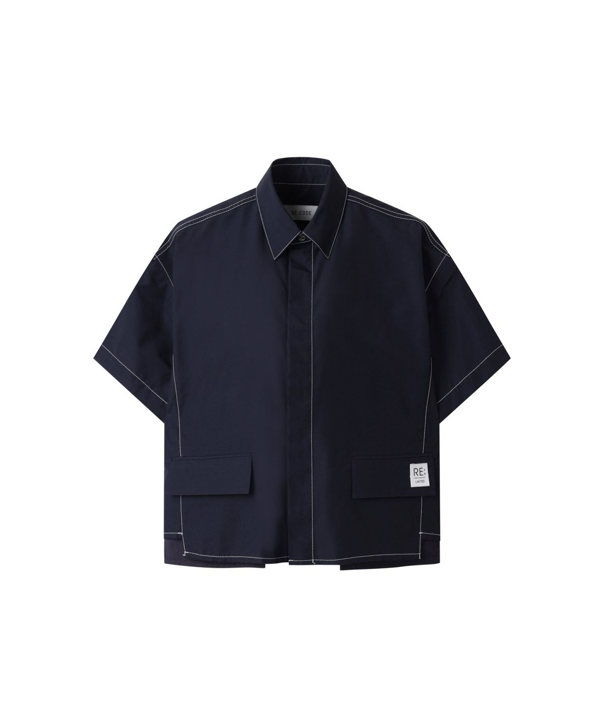 래코드(RECODE) Out Pocket Crop Shirt