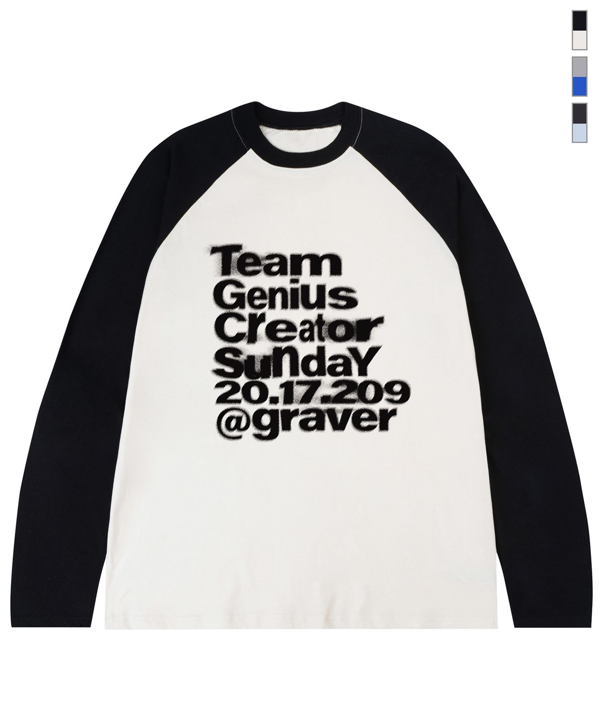 그레이버(GRAVER) [UNISEX]GT_DUSTY 빈티지 래글런 롱슬리브 티셔츠_3color