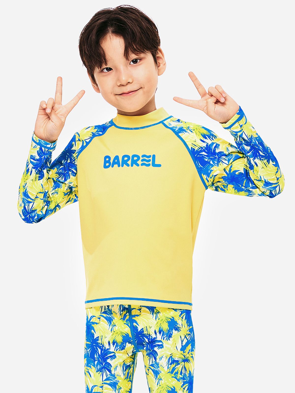 배럴(BARREL) 키즈 트로피컬 긴팔 래쉬가드 망고 (B5SKWRG331MNG)