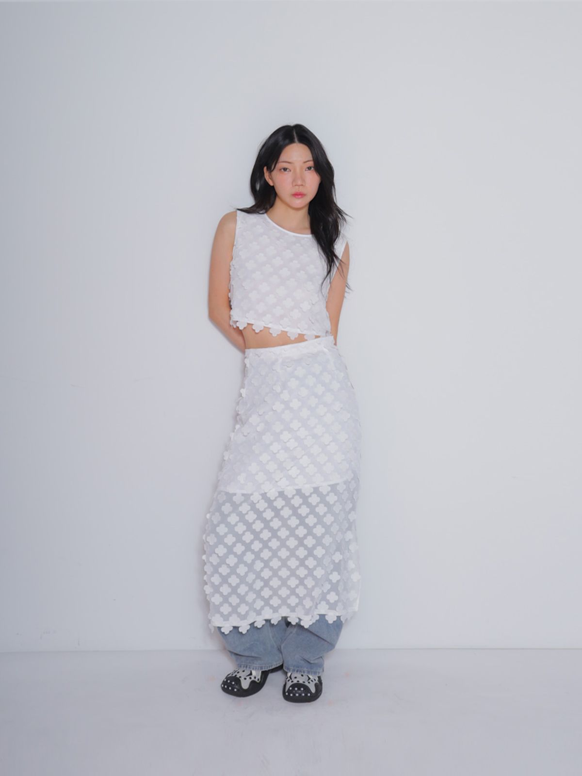 봄날 부티크(BOMNAL BOUTIQUE) 클로이 롱 스커트 _ 화이트