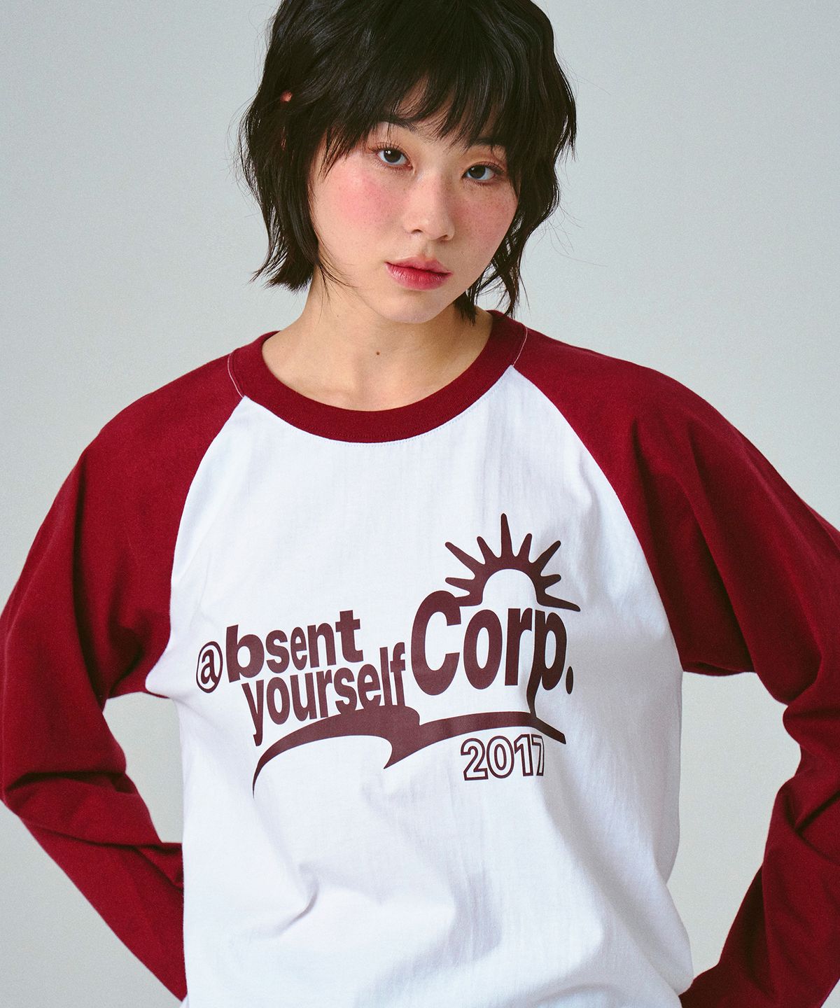그레이버(GRAVER) [UNISEX]ABSENT 래글런 롱슬리브 티셔츠_2color