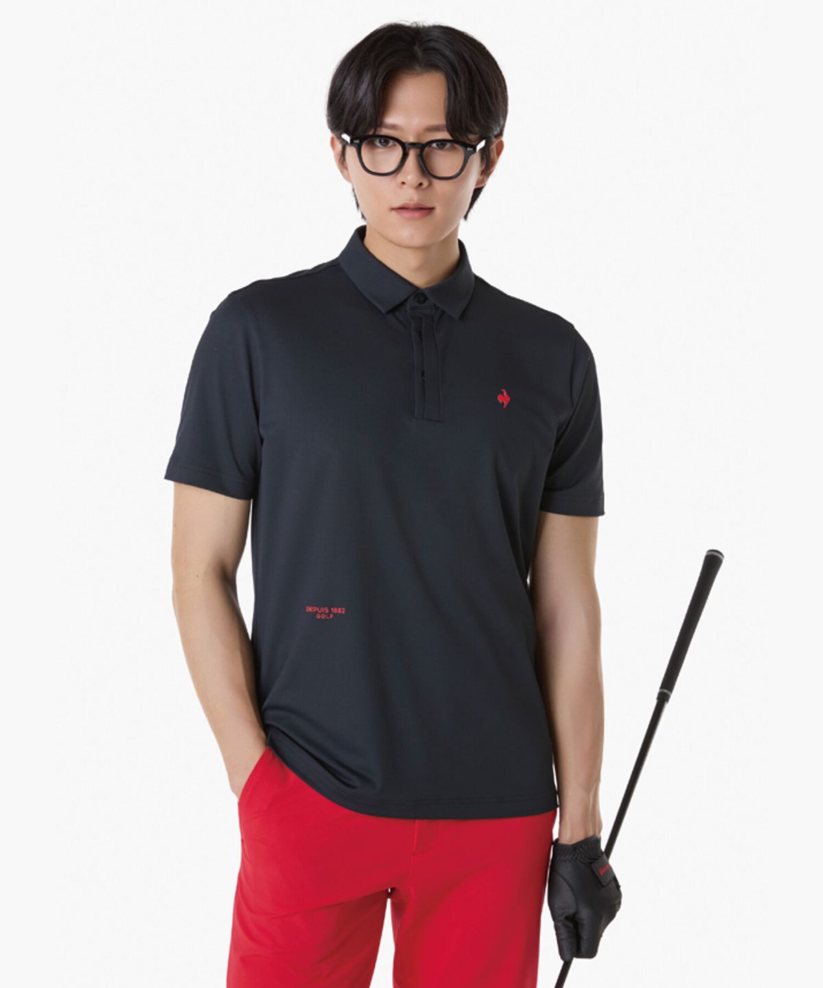 르꼬끄 골프(LECOQ GOLF) 남성 볼드 레터링 퍼포먼스 반팔 티셔츠 (GQ121MTS34)
