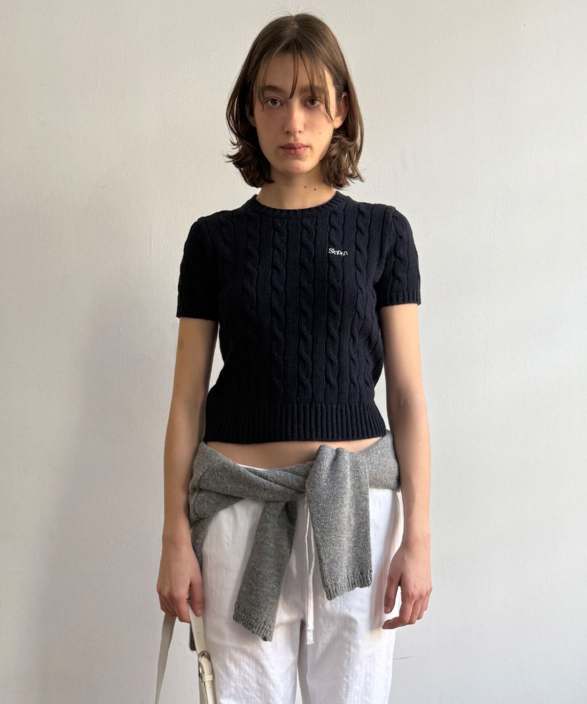 시눈(SINOON) Sinoon Logo Twisted Knit (Navy)