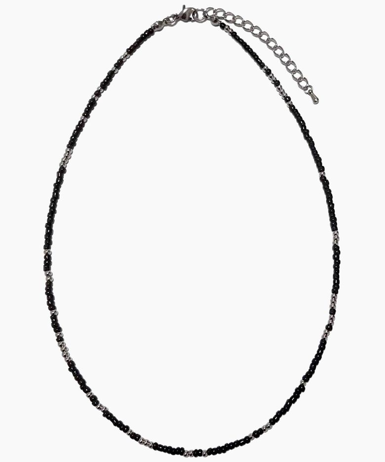 BLACK MULTI BIZ NECKLACE 실버
