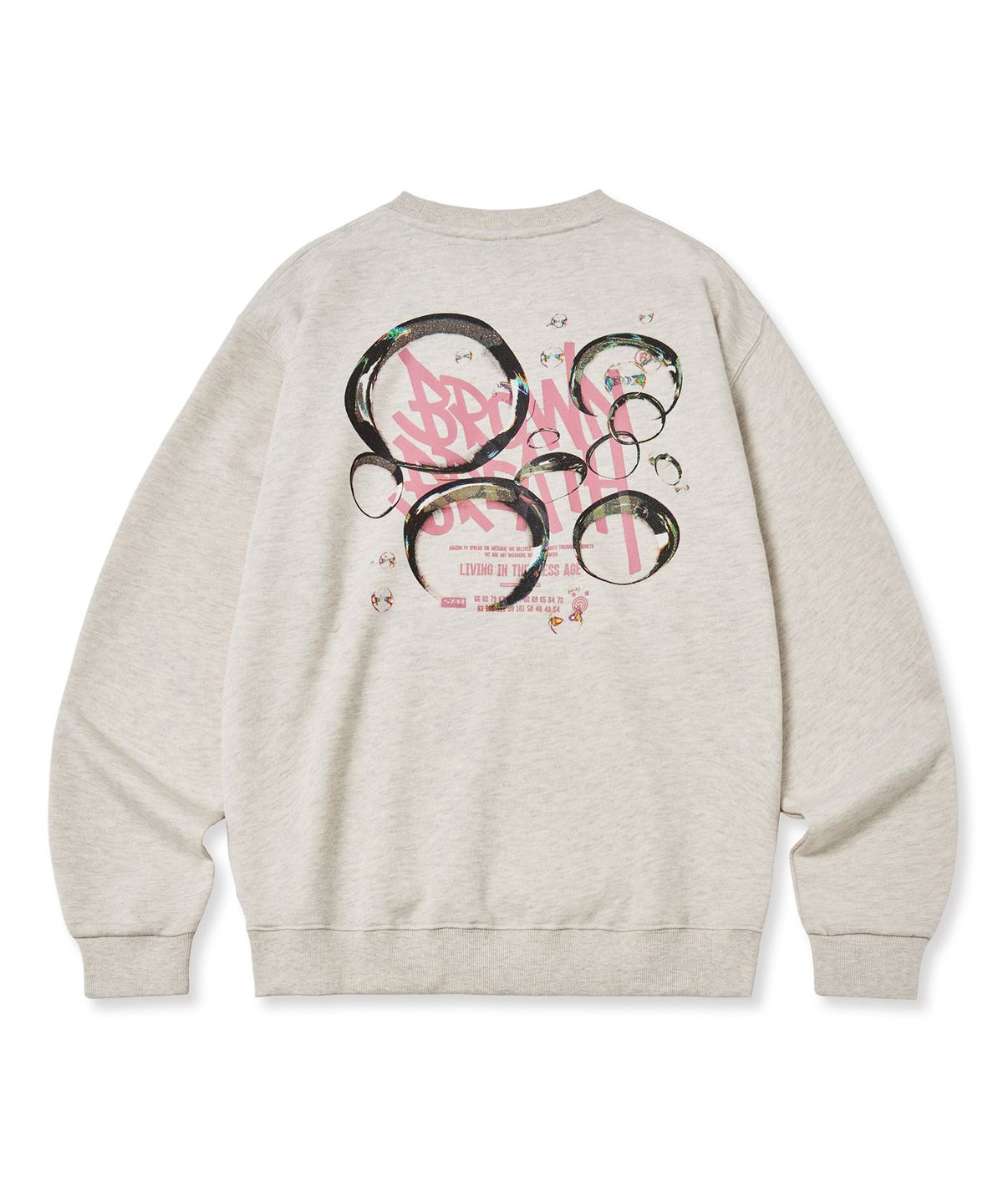 브라운브레스(BROWNBREATH) BUBBLE TAG CREWNECK - OATMEAL