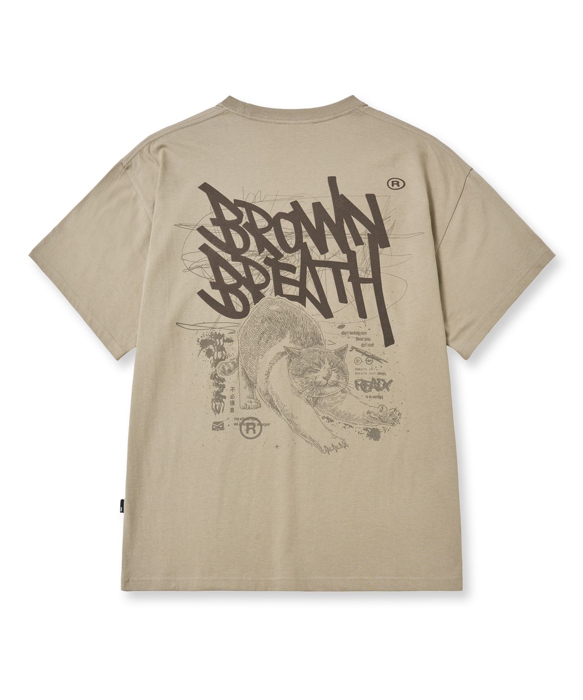 브라운브레스(BROWNBREATH) KITTY TAG TEE - BEIGE