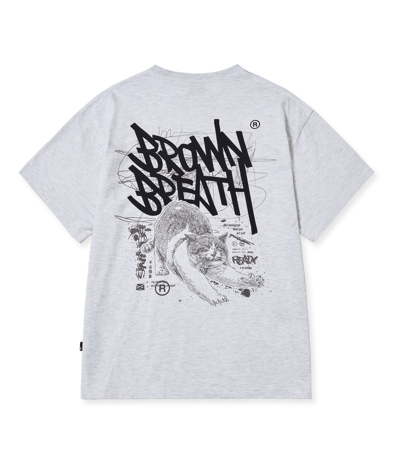 Tシャツ・カットソー BROWNBREATH KITTY TAG TEE ASH MUSINSA | BROWNBREATH KITTY TAG TEE - ASH
