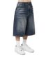 WIDE BERMUDA DENIM SHORTS - MID BLUE