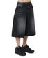 WIDE BERMUDA DENIM SHORTS - BLACK