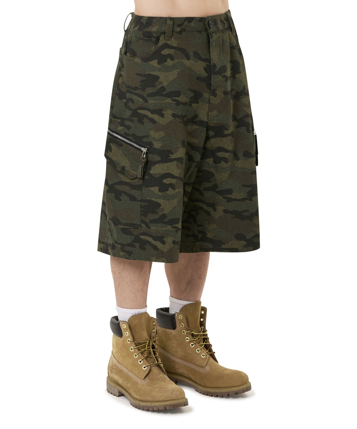 오픈야드(오와이)(OPENYARD(OY)) MULTI ZIP CARGO SHORTS - CAMO