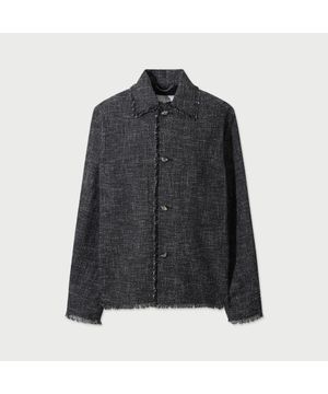 Eveil 트위드 포켓 셔켓 - BLACK