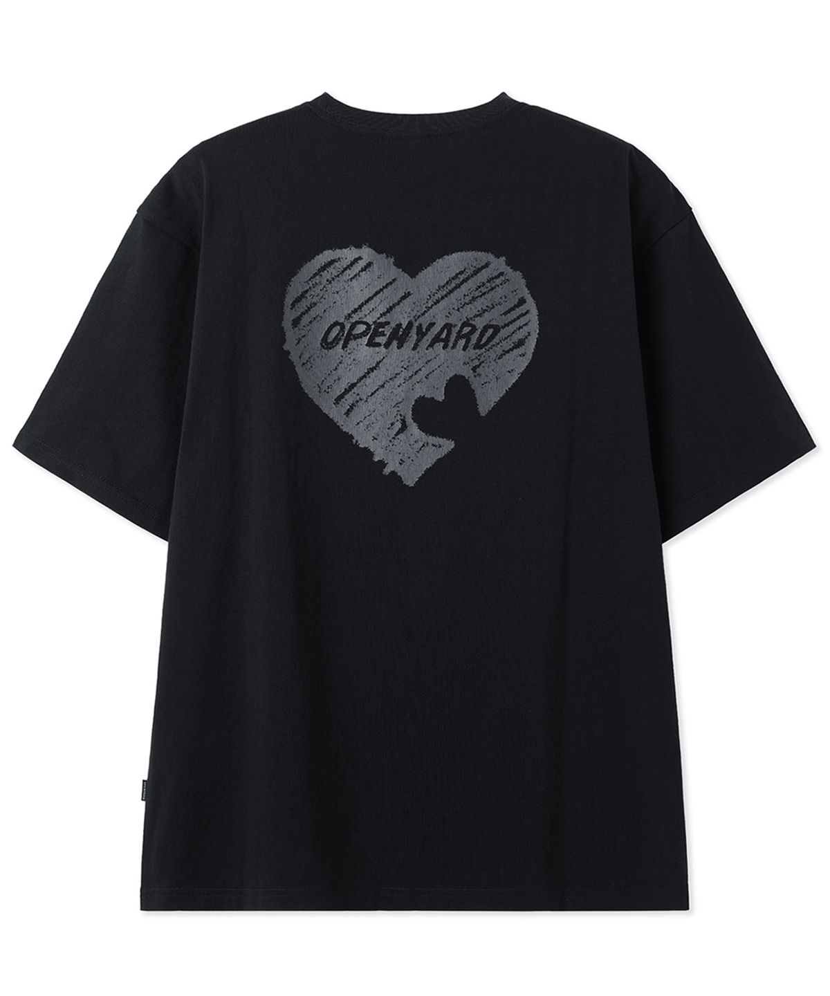 오픈야드(오와이)(OPENYARD(OY)) CRAYON HEART TEE - BLACK