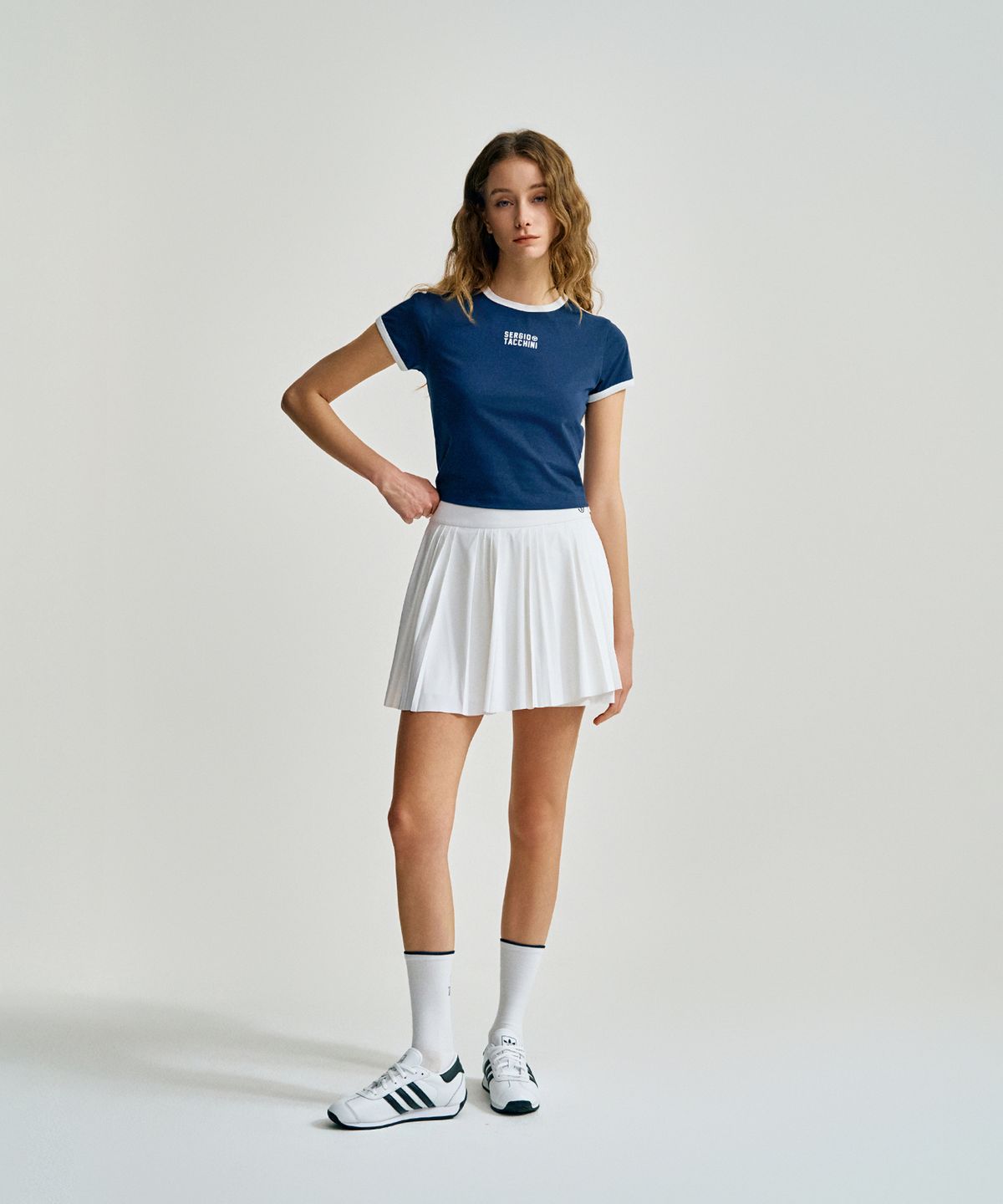 세르지오 타키니(SERGIO TACCHINI) W 쿨매치 링거 반팔 티셔츠 (Navy)