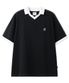 STITCHED COLLAR TEE - BLACK