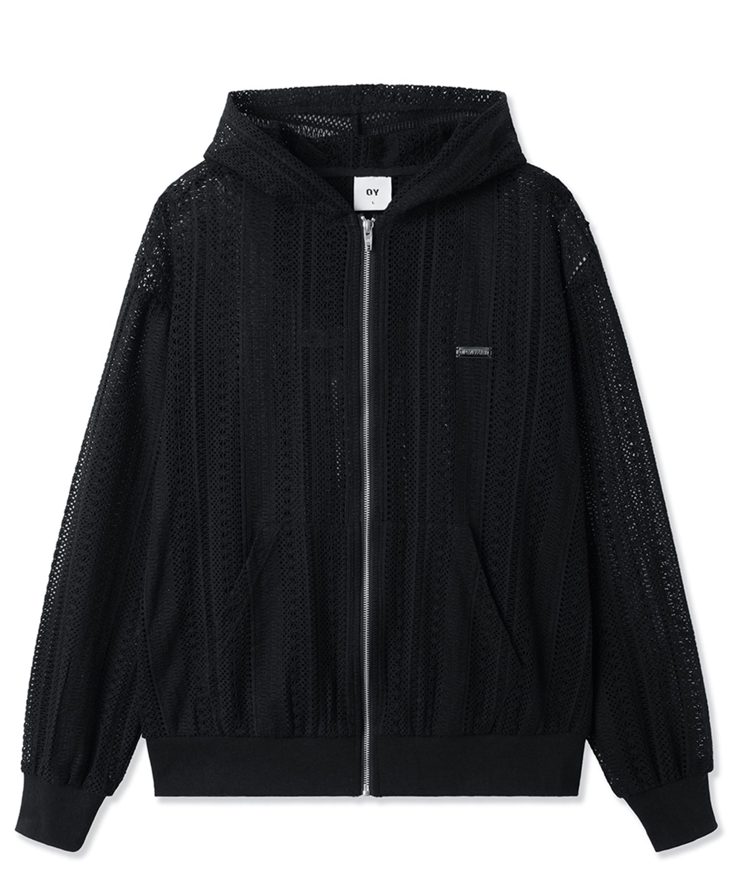 ★OY★LOGO CROCHET HOODIE ZIP UP - BLACK★正規品/直送料込 MUSINSA | OY LOGO CROCHET HOODIE ZIP UP - BLACK