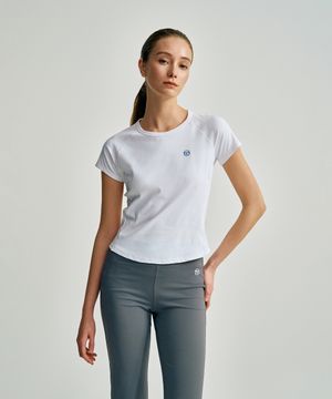 W 립 슬림핏 반팔 티셔츠