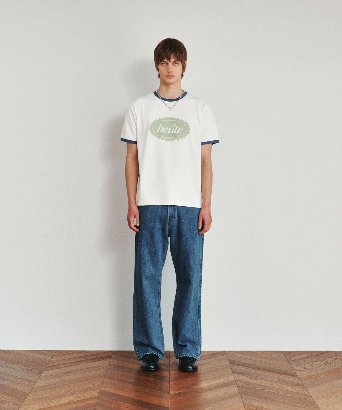 호이테(HEUTE) HET CIRCLE RINGER T-SHIRT (WHITE)