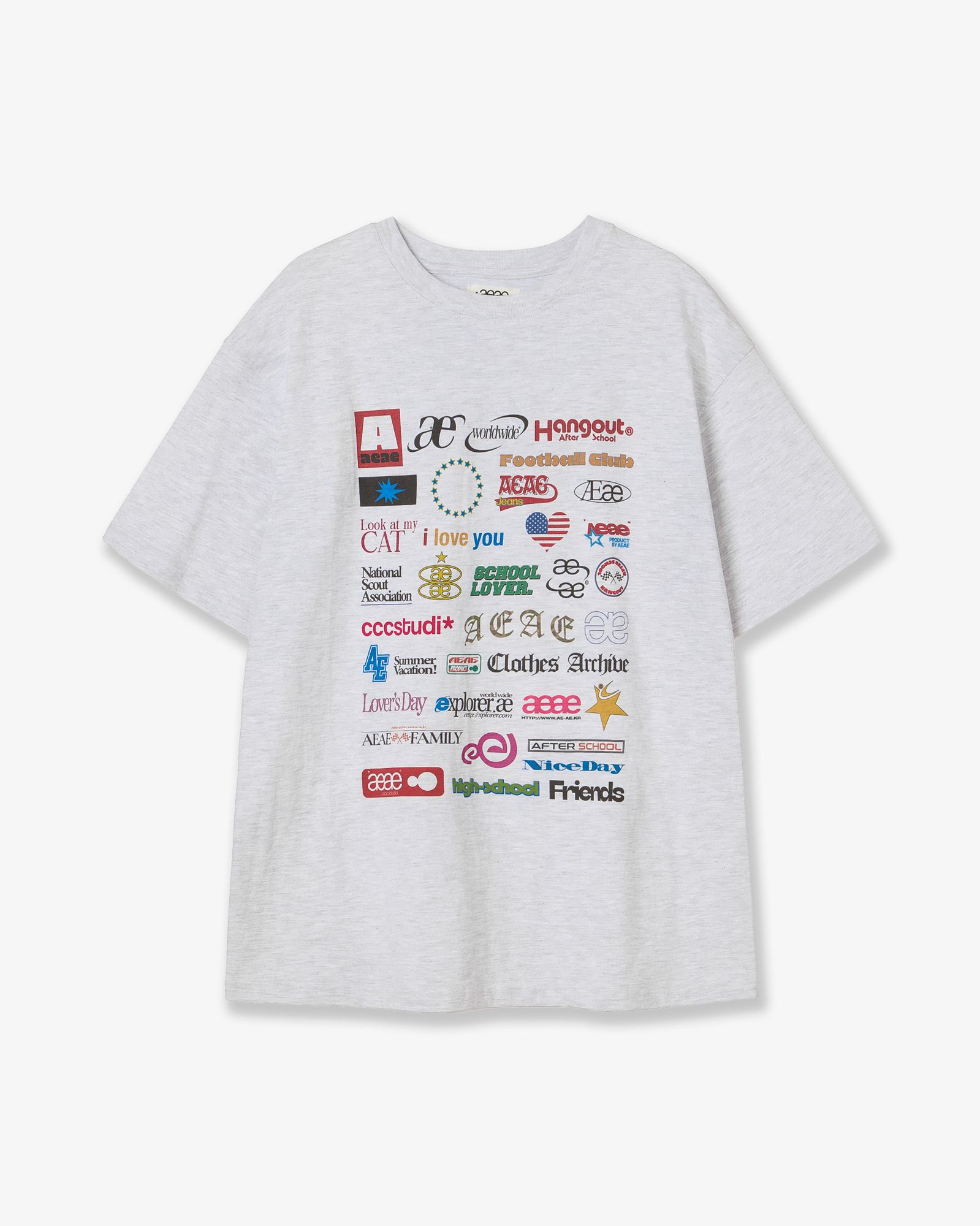 ◆25SS AEAE STICKER T-SHIRTS/3色◆ MUSINSA | AEAE STICKER T-SHIRTS [LIGHT GREY]
