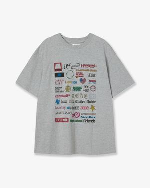 STICKER T-SHIRTS [MELANGE GREY]