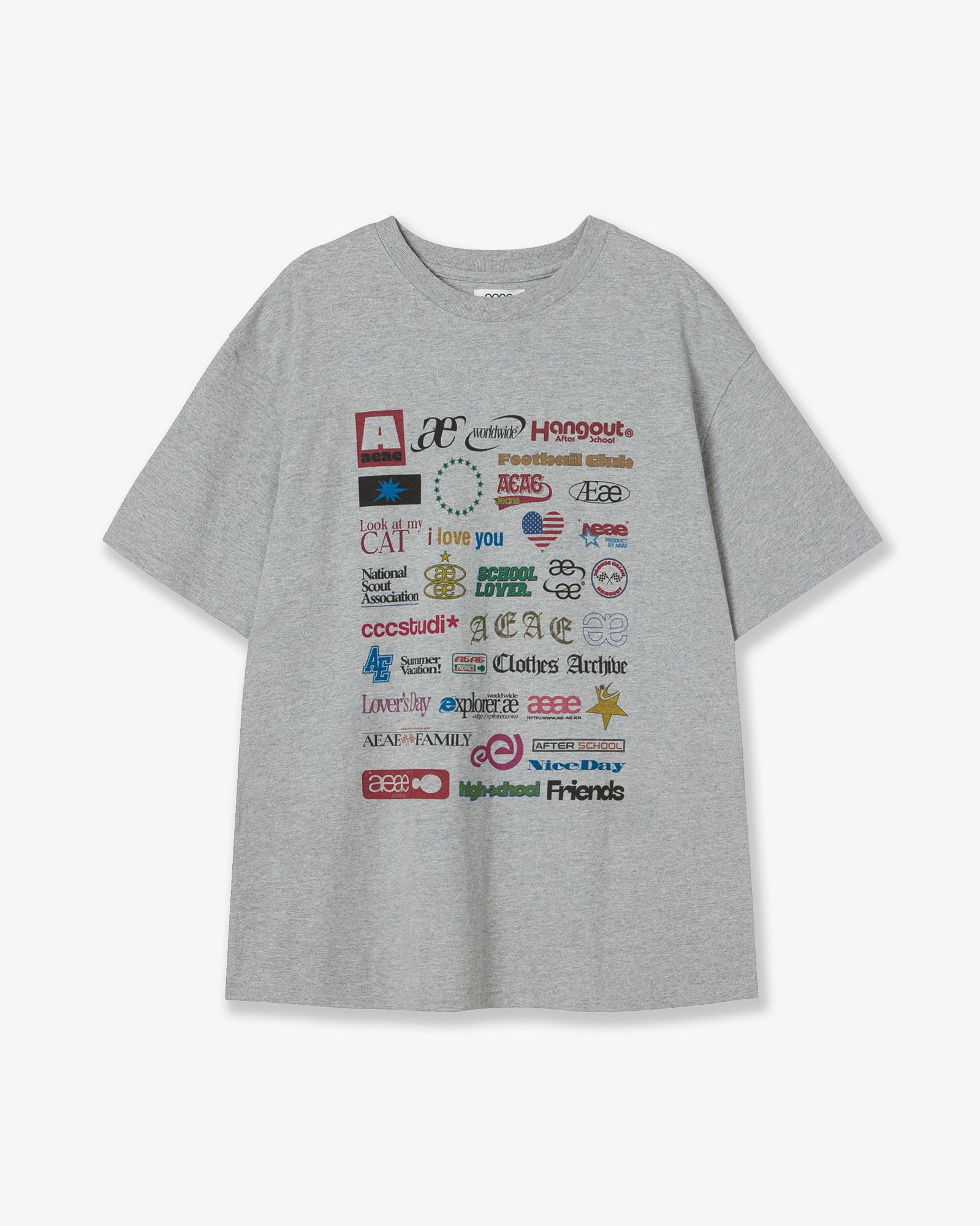 ★AEAE★ STICKER TSHIRTS [MELANGE GREY] MUSINSA | AEAE STICKER T-SHIRTS [MELANGE GREY]