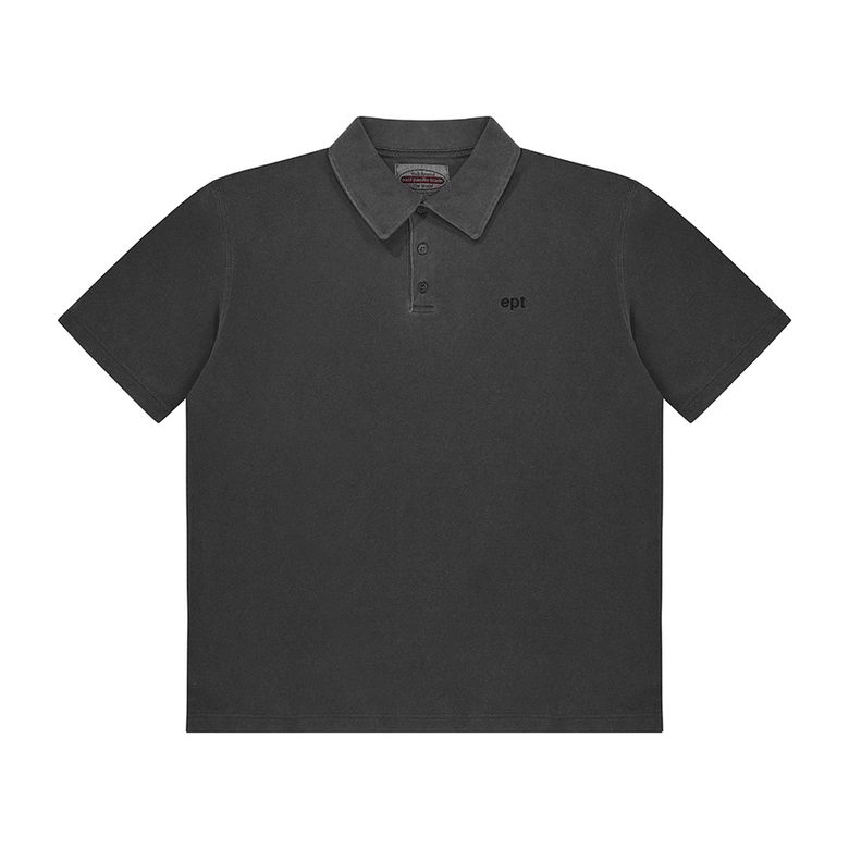 SEL PIGMENT POLO TEE (CHARCOAL)