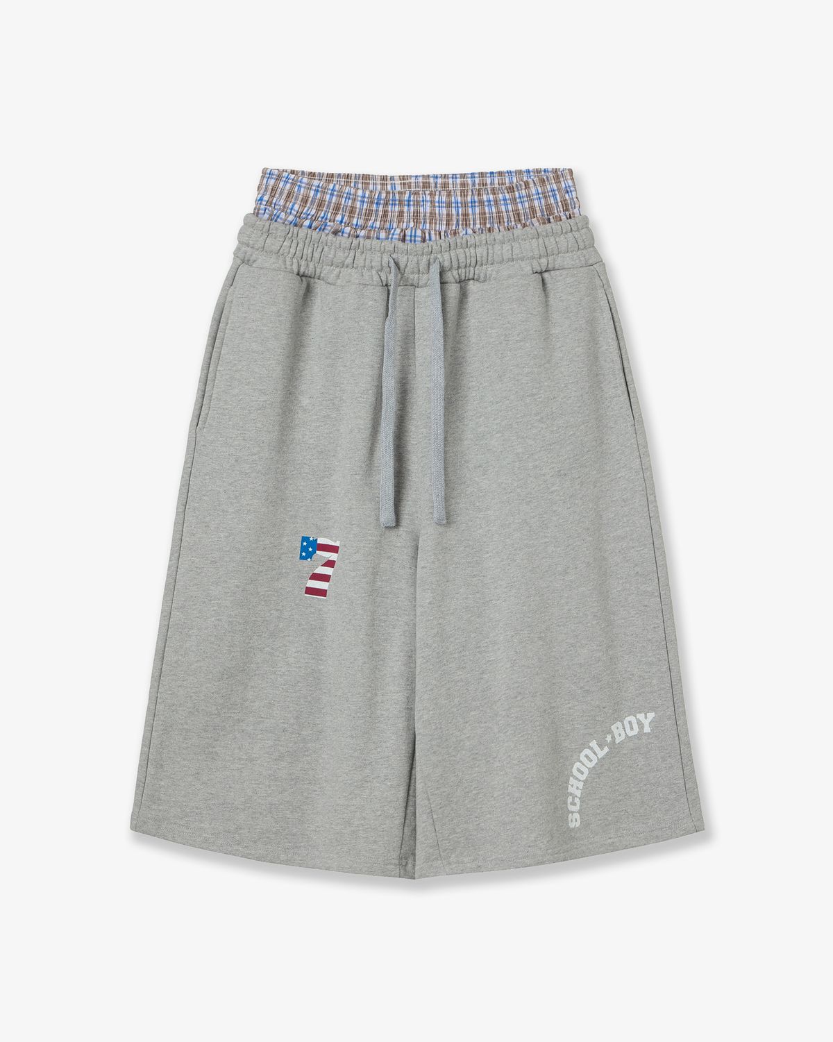 에이이에이이(AEAE) TRUNK LAYERED SWEATSHORTS [MELANGE GREY]