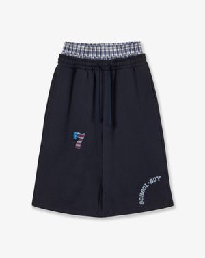 TRUNK LAYERED SWEATSHORTS [NAVY]
