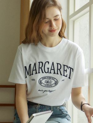 마가렛 엠브로더리 티셔츠 - 화이트