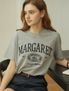 마가렛 엠브로더리 티셔츠 - 멜란지 그레이