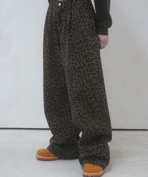 Leopard Wide Long Pants