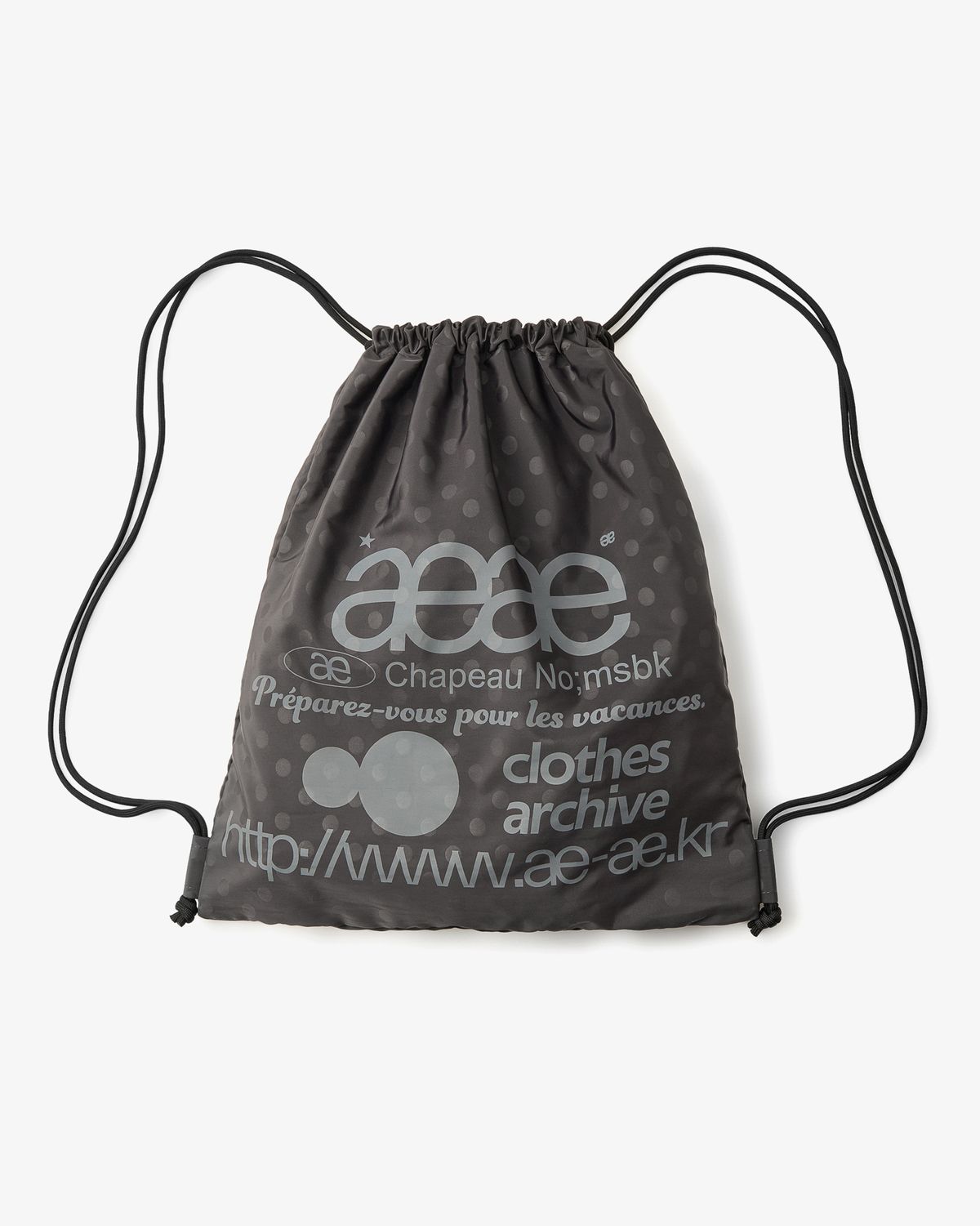 에이이에이이(AEAE) WEB LOGO DOT GYM SACK [GREY]
