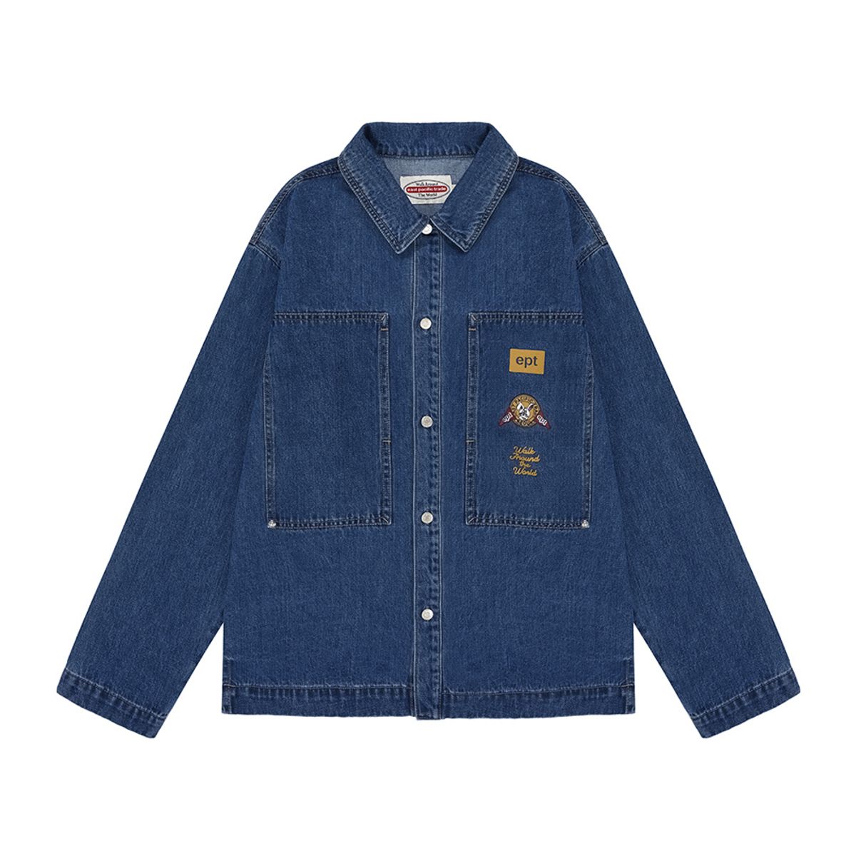 이피티(EPT) PATCH POCKET DENIM SHIRT (BLUE)