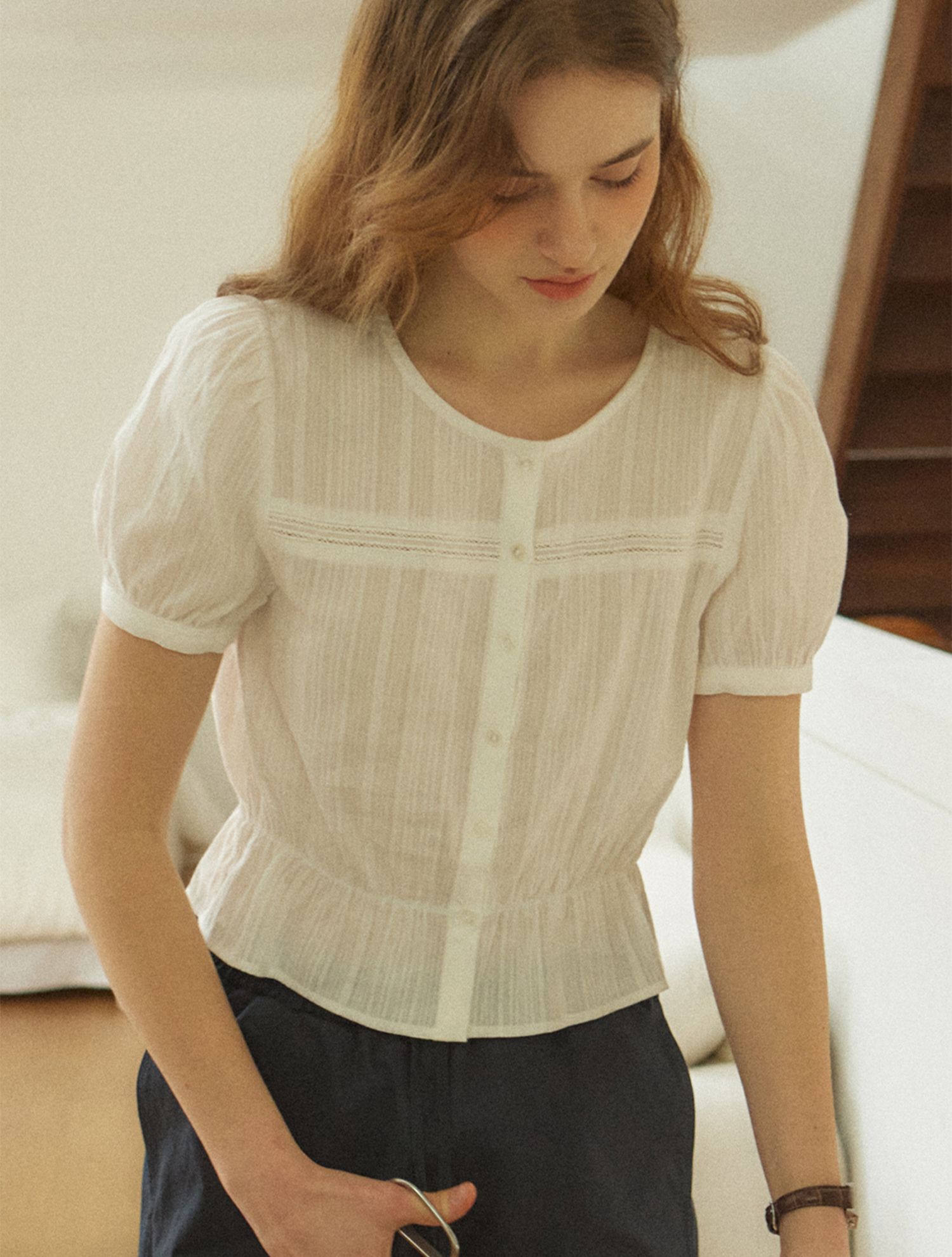 ほぼ日/℃（ドシー）/Airy Blouse (White) MUSINSA | OURHOPE Lace 