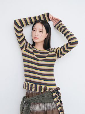 SO 러플 세트 티셔츠 SO Ruffle Set T-shirt (Blue Stripe)