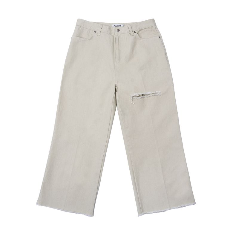 SLASH CROP PANTS CREAM