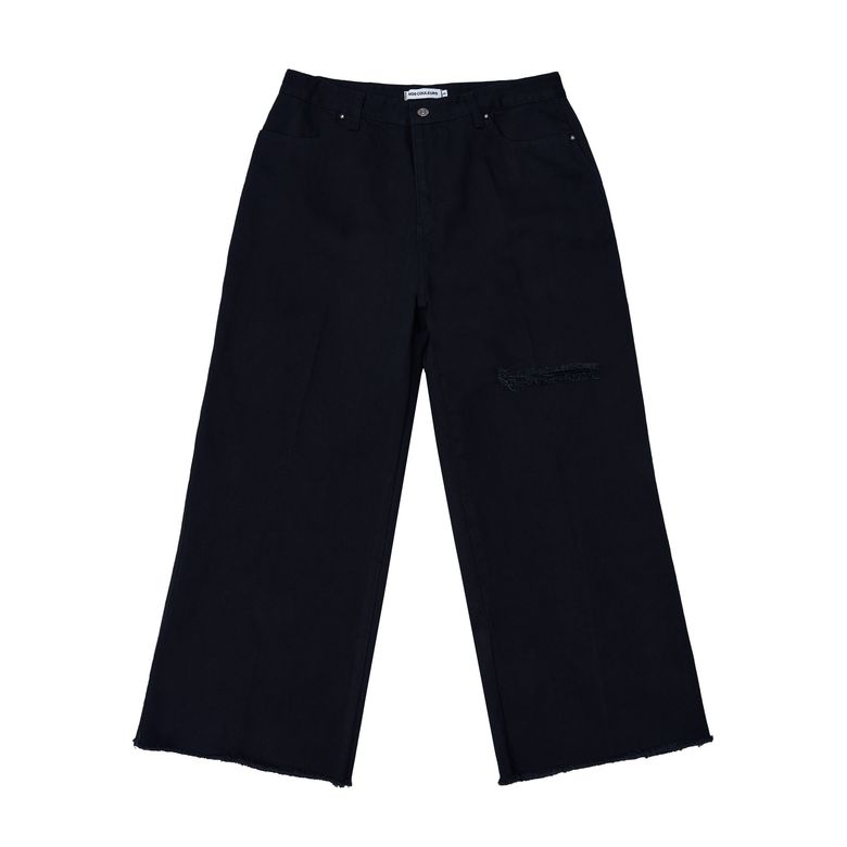 SLASH CROP PANTS BLACK