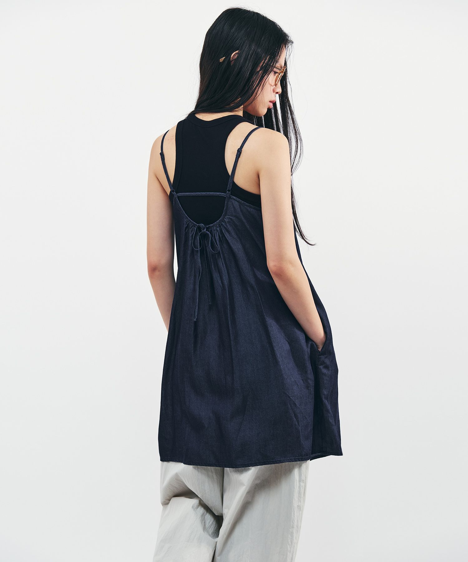 MUSINSA | CITYBREEZE WOMAN Tieback Layered Mini One Piece_INDIGO