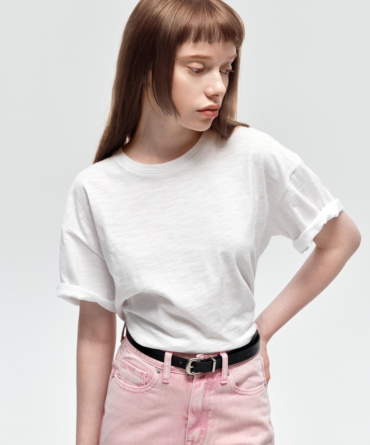 Tシャツ・カットソー citybreeze Slavic loose fit short sleeve t-shirt_BLACK MUSINSA | CITYBREEZE WOMAN Slavic loose fit short sleeve t