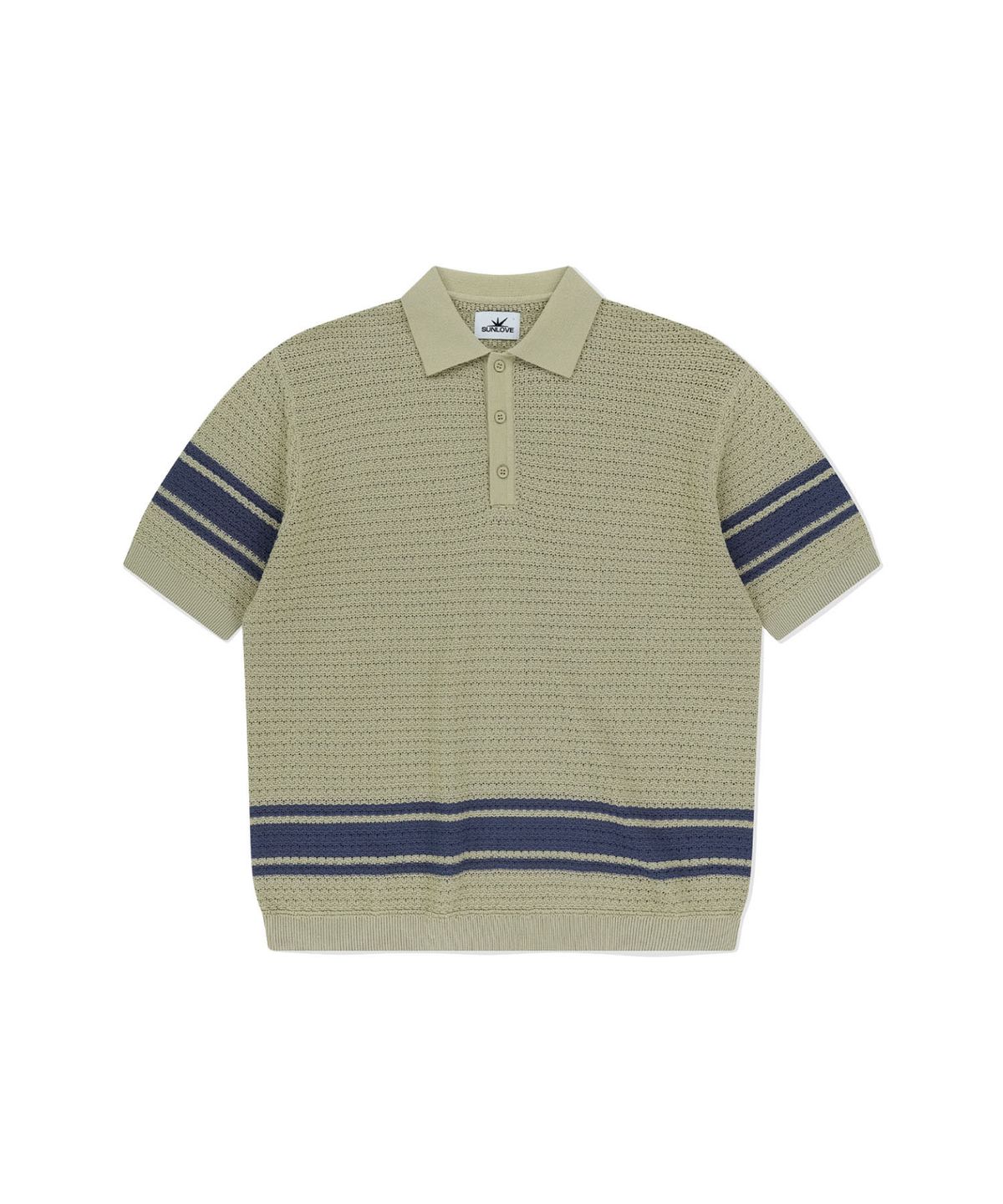 썬러브투어(SUNLOVETOUR) Border Crochet Knit Polo Beige