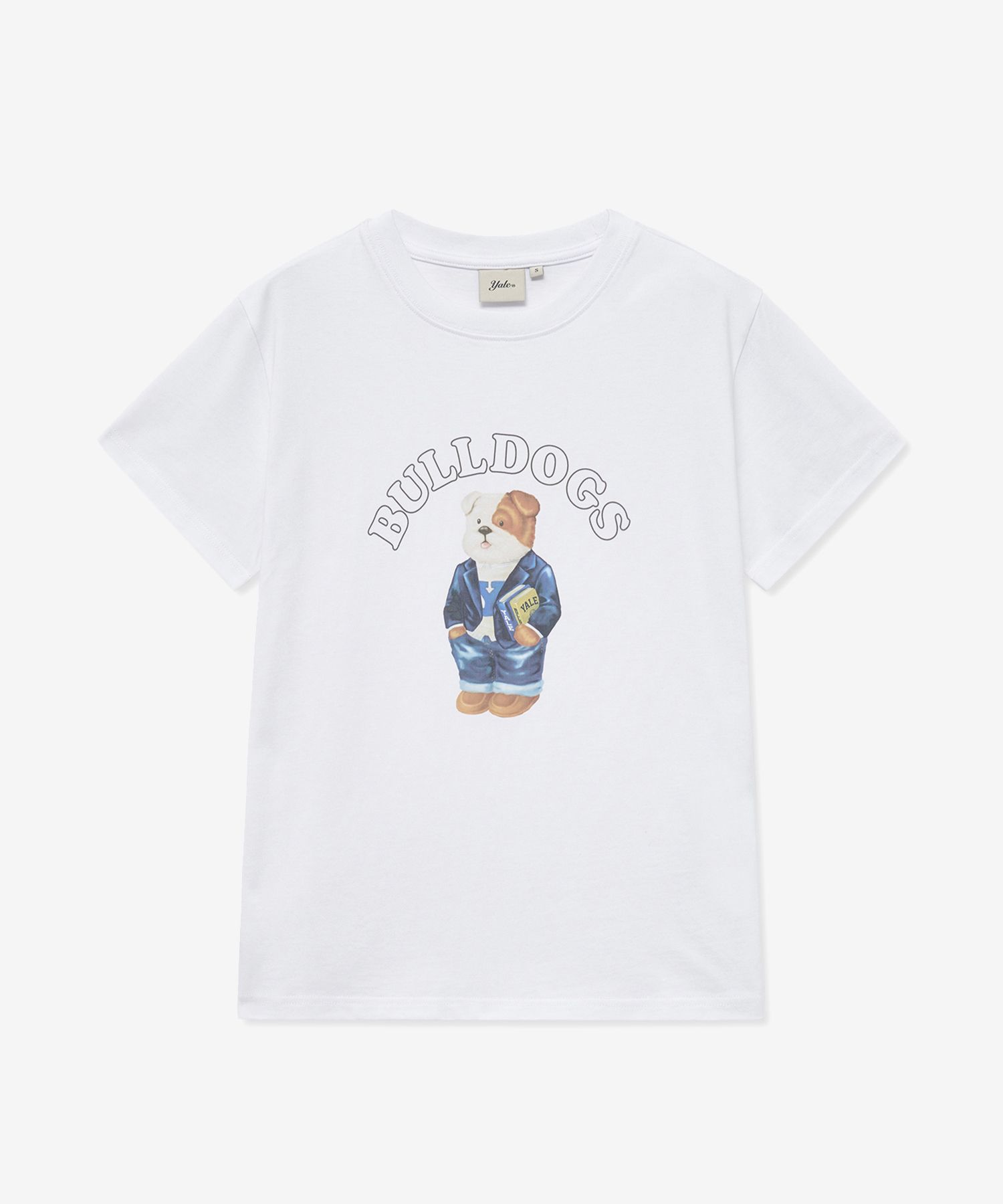 ☆YALE☆ Women's Preppy Bulldogs Short Sleeve T-Shirt White MUSINSA | YALE Women's Preppy Bulldogs Short Sleeve T