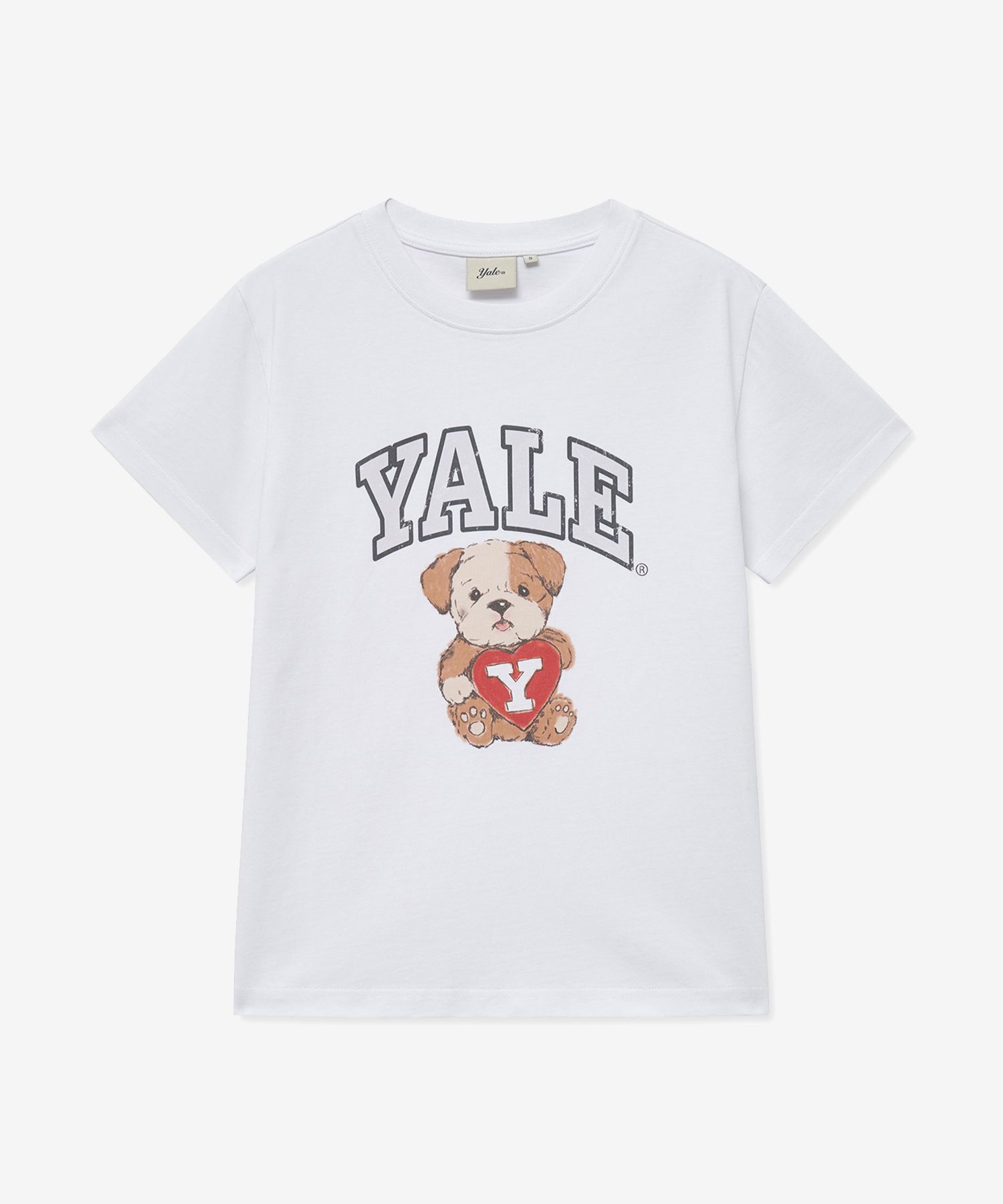 ☆YALE☆ Women's Teddy Dan Short Sleeve T-Shirt White YFM1SS MUSINSA | YALE Women's Teddy Dan Short Sleeve T-Shirt_White