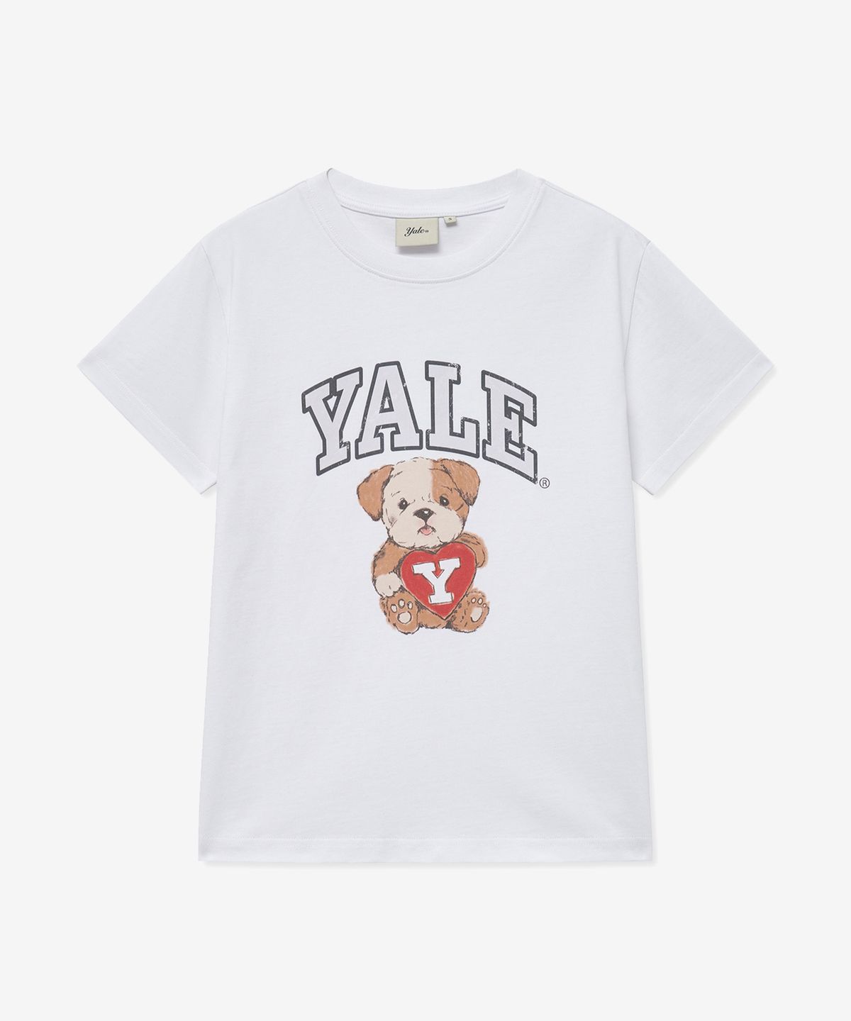 예일(YALE) 우먼즈 테디 댄 반팔티셔츠_화이트