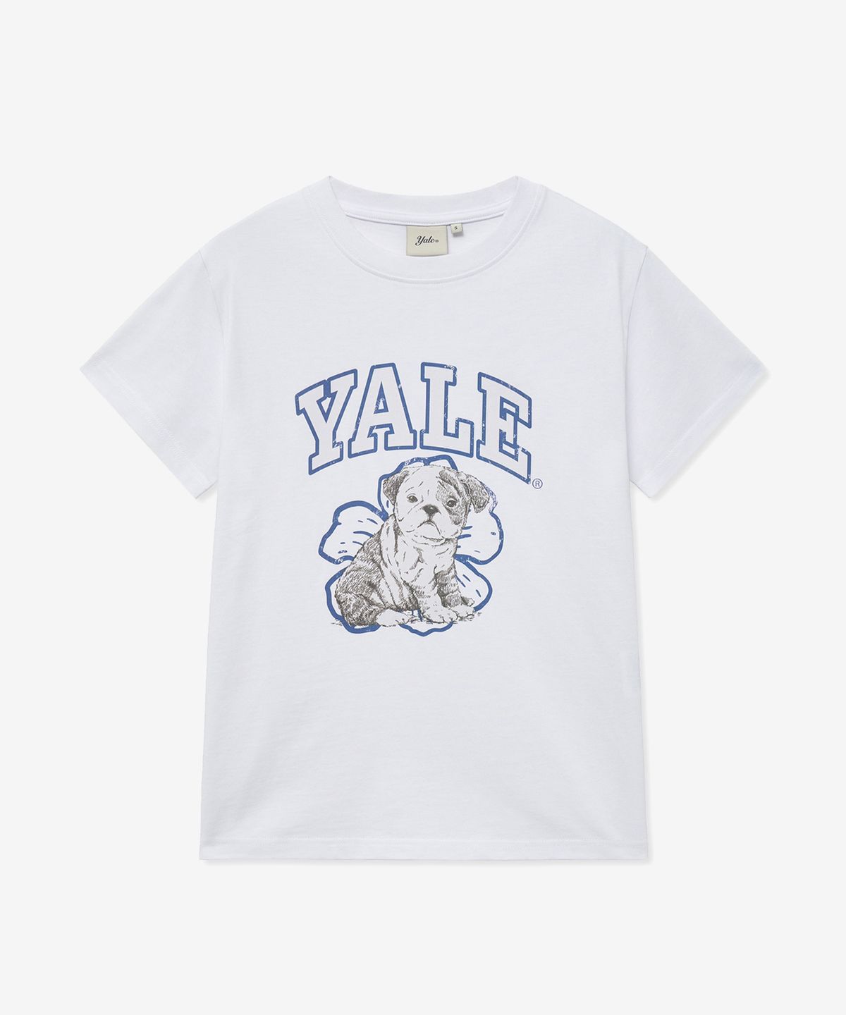 예일(YALE) 우먼즈 빈티지 플라워 댄 반팔티셔츠_화이트
