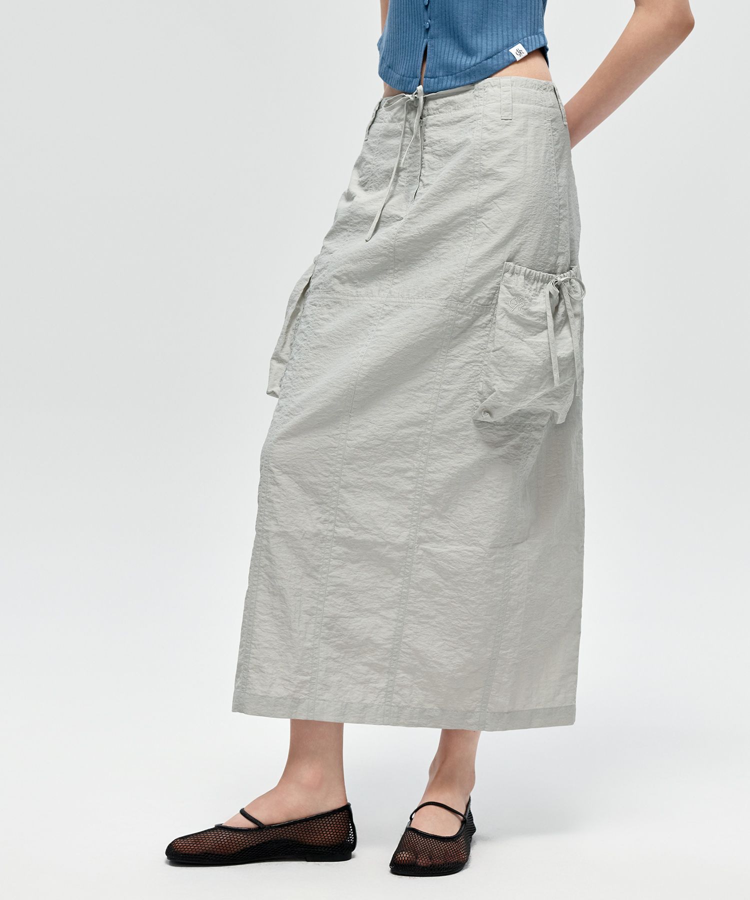 スカート Citybreeze Out Pocket Nylon Long Skirt RM5B0073 MUSINSA | CITYBREEZE WOMAN Out Pocket Nylon Long Skirt_GREY
