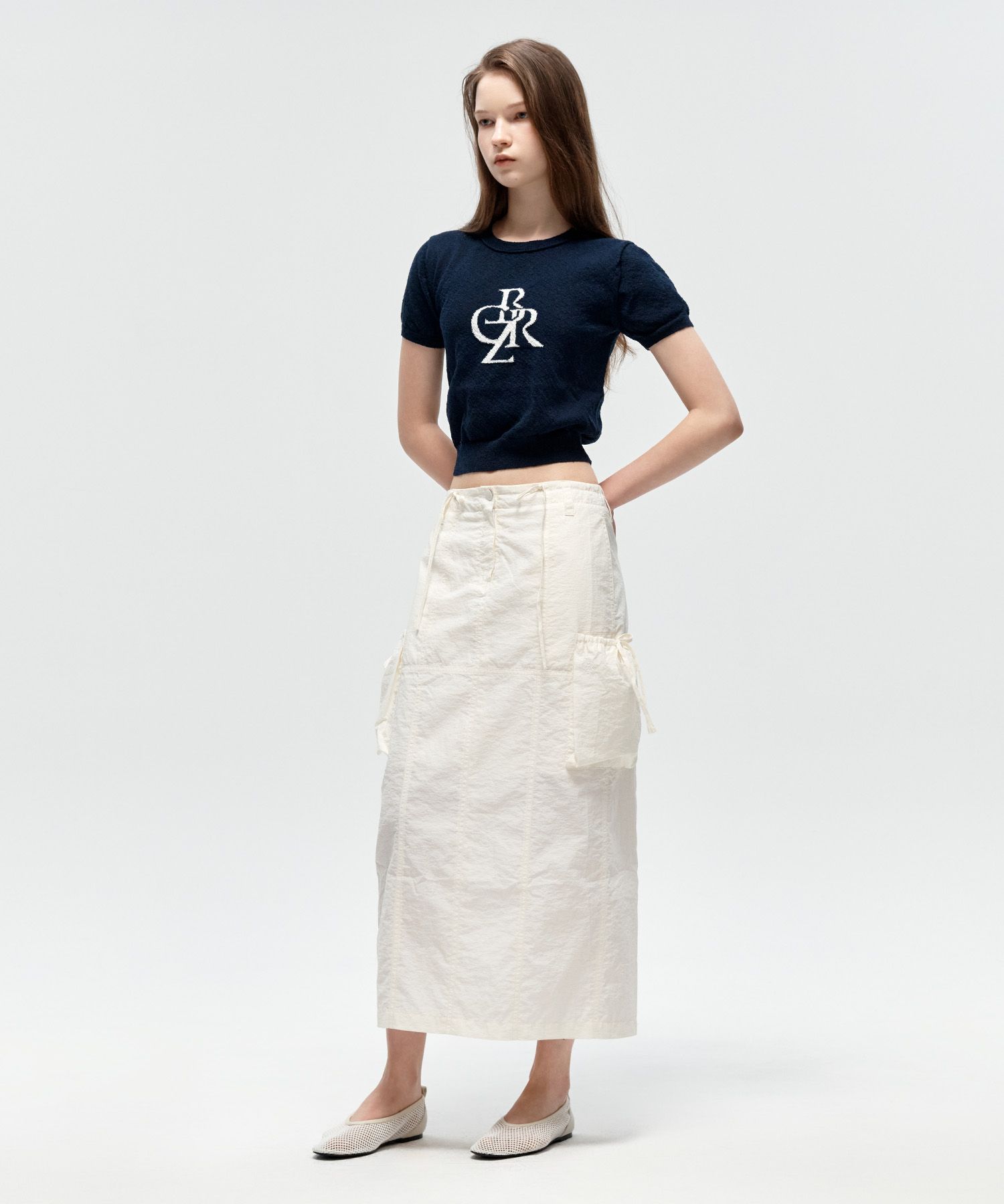 スカート citybreeze Essential Logo Banding Nylon Pants Skirt WHITE CT MUSINSA | CITYBREEZE WOMAN Out Pocket Nylon Long Skirt_WHITE